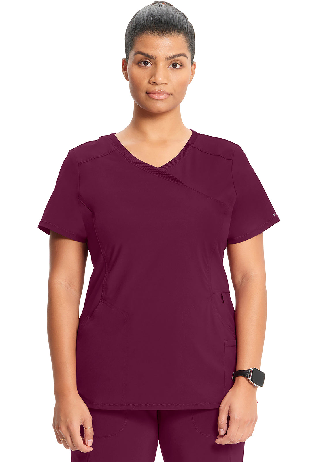 2625A Infinity Mock Wrap Top (Wine)