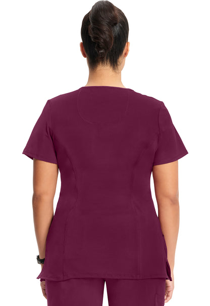 Classics 2625A Mock Wrap Top Wine Model Image Back | Infinity