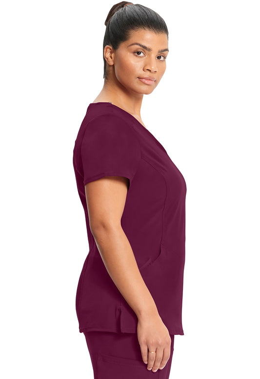 Classics 2625A Mock Wrap Top Wine Model Image Right Side | Infinity