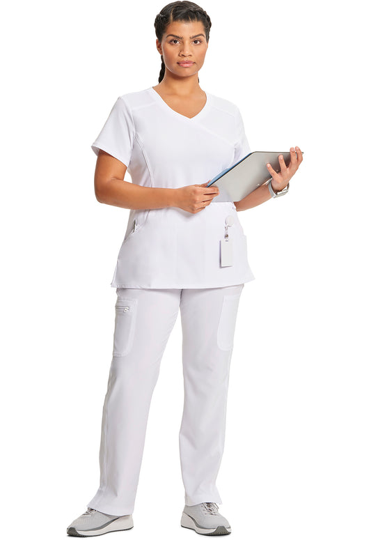 Infinity 2625A Women's Mock Wrap Scrub Top White