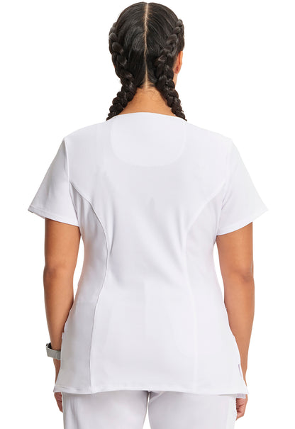 Classics 2625A Mock Wrap Top White Model Image Back | Infinity