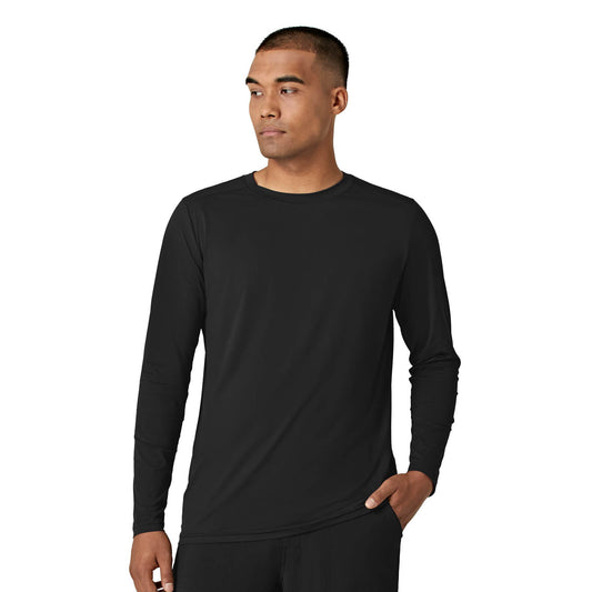 Layers 2629 Men's Performance Long Sleeve Tee Black Model Image Front | Wink