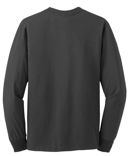 Jerzees Dri-Power 50/50 Cotton/Poly Long Sleeve T-Shirt.  29LS Charcoal Grey