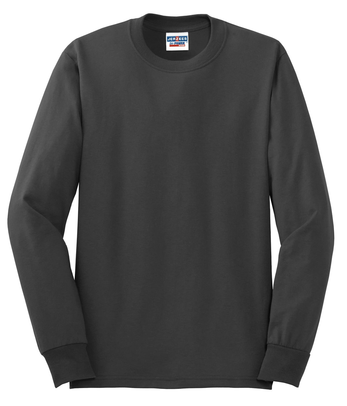 Jerzees Dri-Power 50/50 Cotton/Poly Long Sleeve T-Shirt.  29LS Charcoal Grey