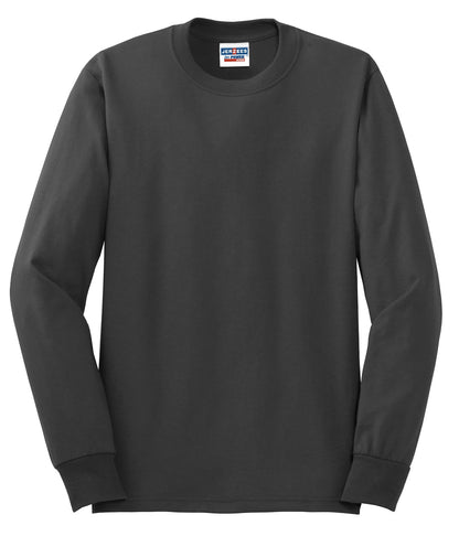 Jerzees Dri-Power 50/50 Cotton/Poly Long Sleeve T-Shirt.  29LS Charcoal Grey