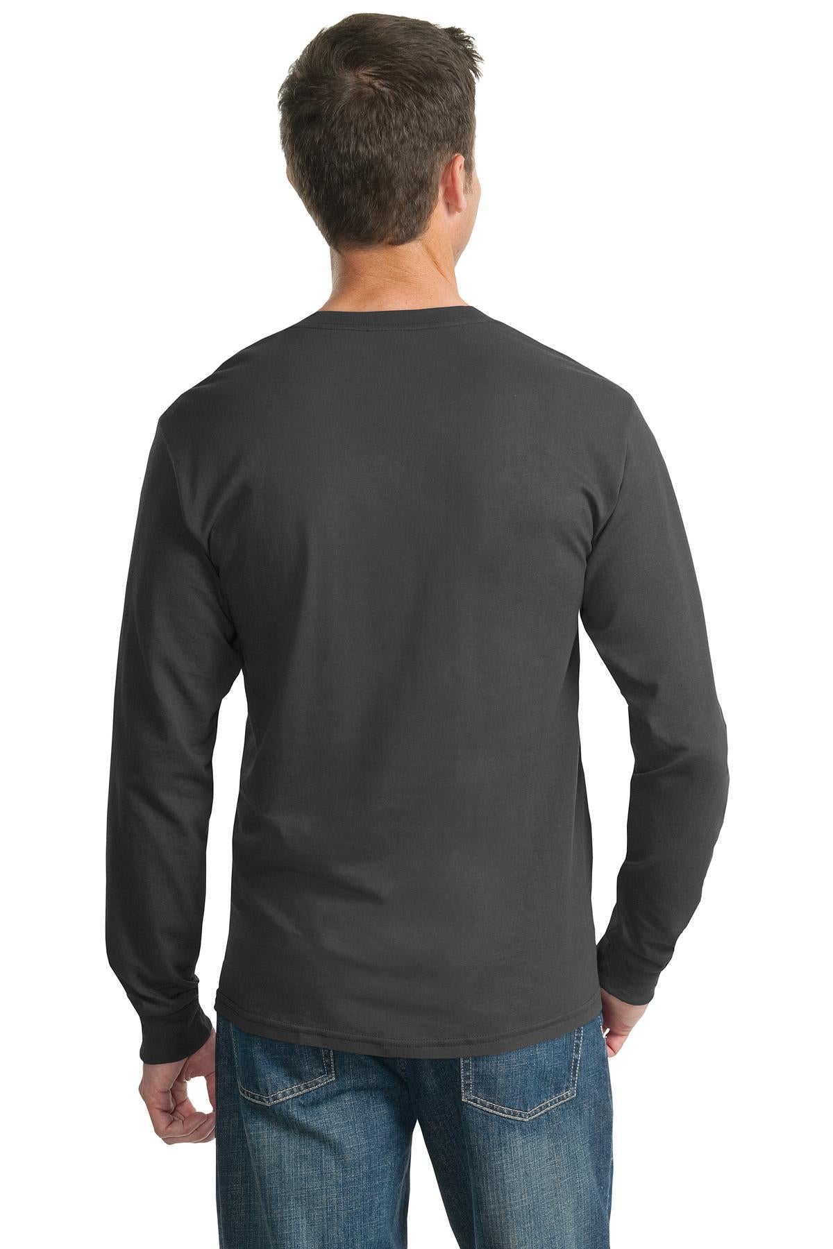 Jerzees Dri-Power 50/50 Cotton/Poly Long Sleeve T-Shirt.  29LS Charcoal Grey