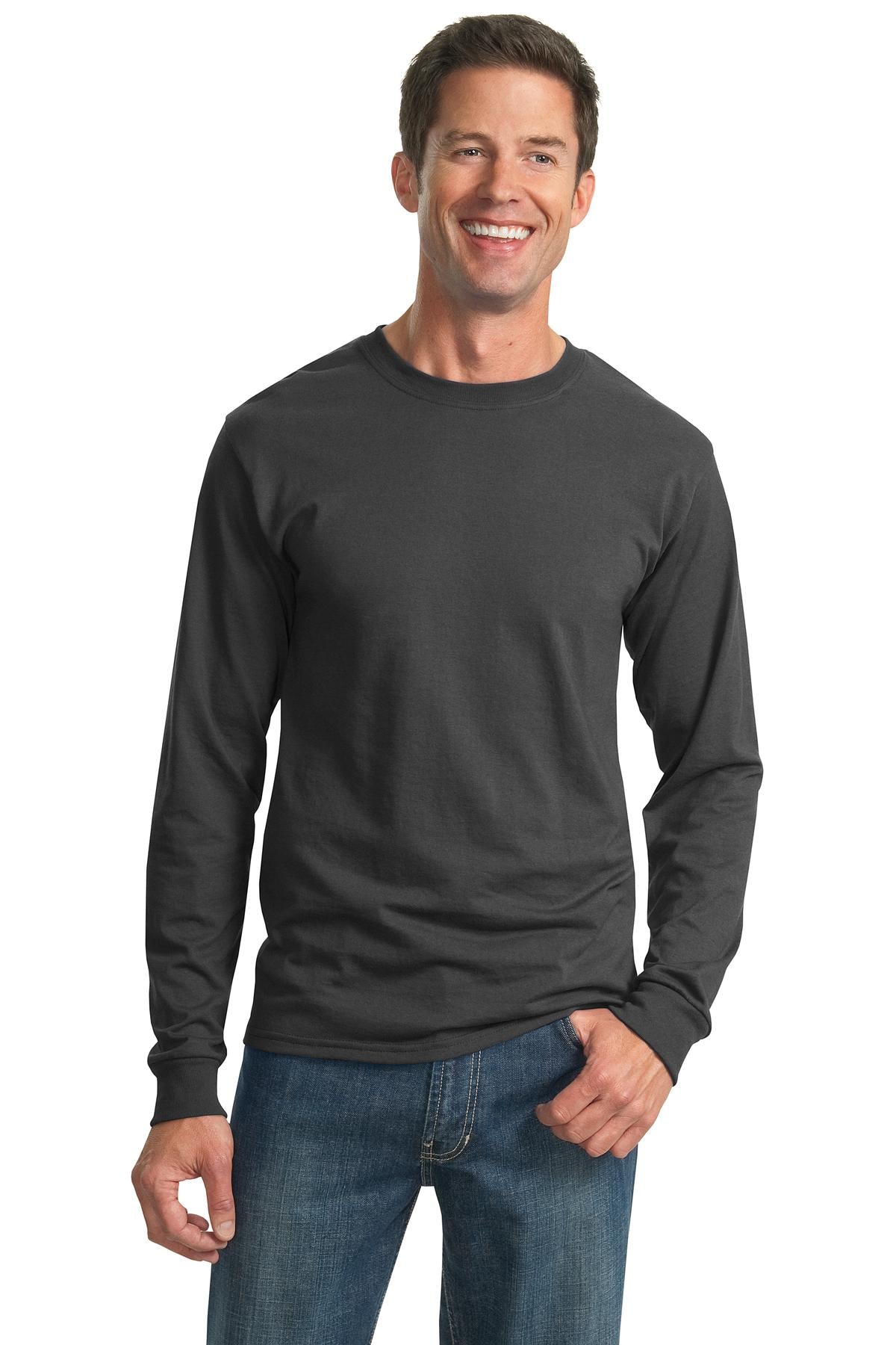 Jerzees Dri-Power 50/50 Cotton/Poly Long Sleeve T-Shirt.  29LS Charcoal Grey