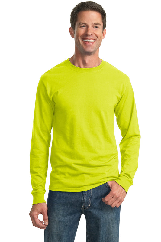 Jerzees Dri-Power 50/50 Cotton/Poly Long Sleeve T-Shirt.  29LS Safety Green