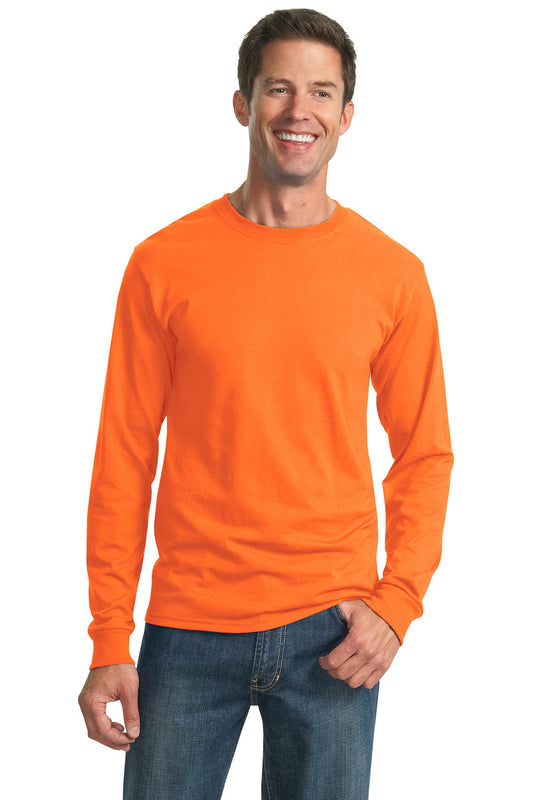 Jerzees Dri-Power 50/50 Cotton/Poly Long Sleeve T-Shirt.  29LS Safety Orange