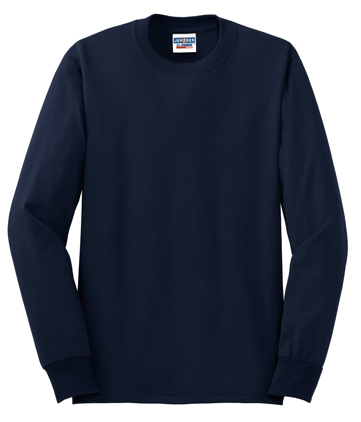 Jerzees Dri-Power 50/50 Cotton/Poly Long Sleeve T-Shirt.  29LS Navy