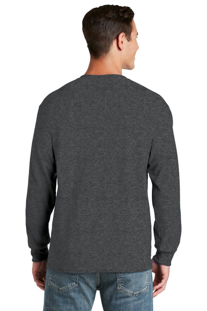 Jerzees Dri-Power 50/50 Cotton/Poly Long Sleeve T-Shirt.  29LS Black Heather