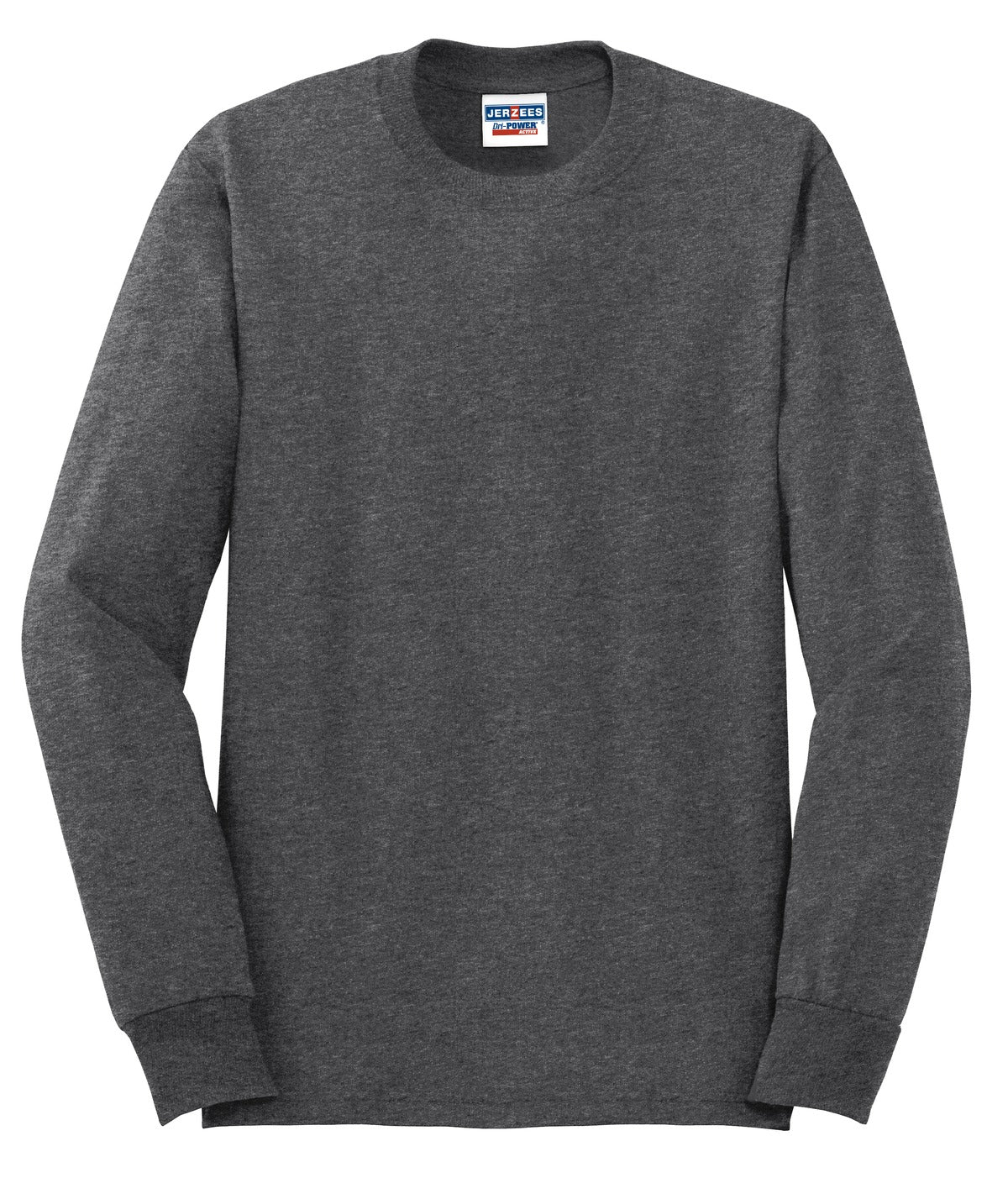 Jerzees Dri-Power 50/50 Cotton/Poly Long Sleeve T-Shirt.  29LS Black Heather