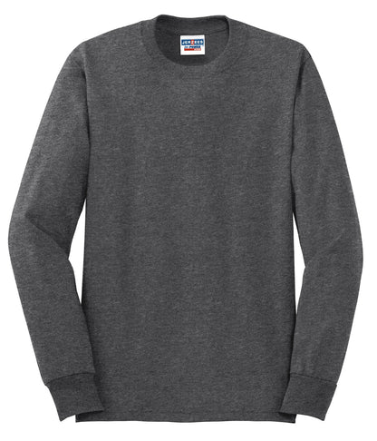 Jerzees Dri-Power 50/50 Cotton/Poly Long Sleeve T-Shirt.  29LS Black Heather