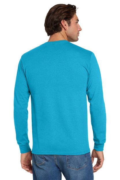 Jerzees Dri-Power 50/50 Cotton/Poly Long Sleeve T-Shirt.  29LS California Blue