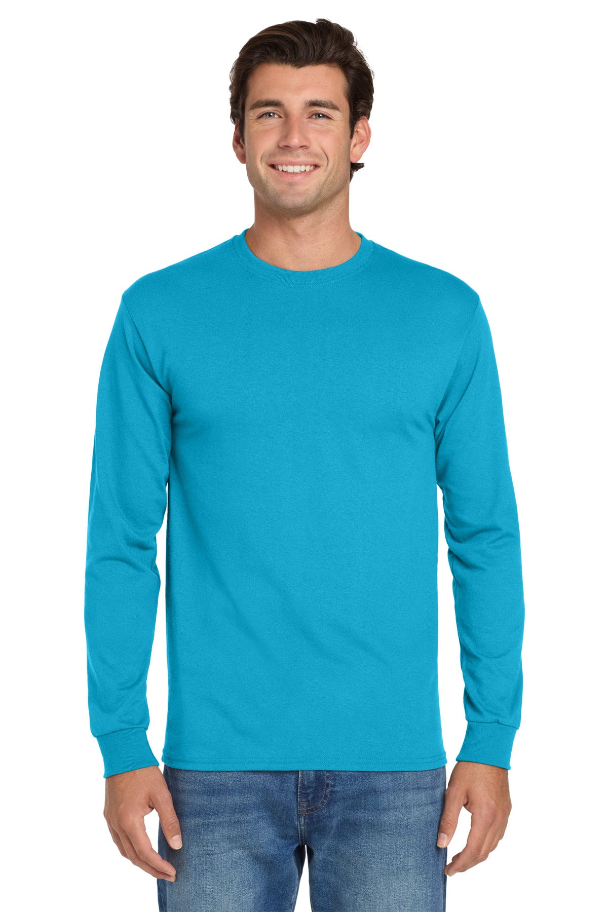 Jerzees Dri-Power 50/50 Cotton/Poly Long Sleeve T-Shirt.  29LS California Blue