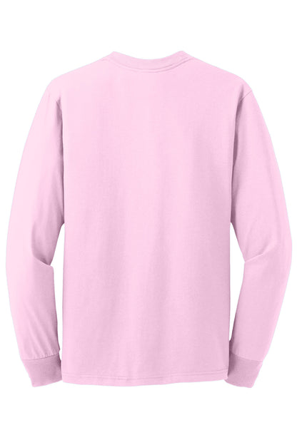 Jerzees Dri-Power 50/50 Cotton/Poly Long Sleeve T-Shirt.  29LS Classic Pink