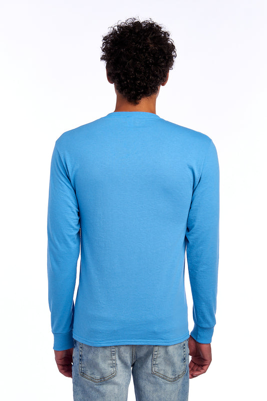 Jerzees Dri-Power 50/50 Cotton/Poly Long Sleeve T-Shirt.  29LS Columbia Blue