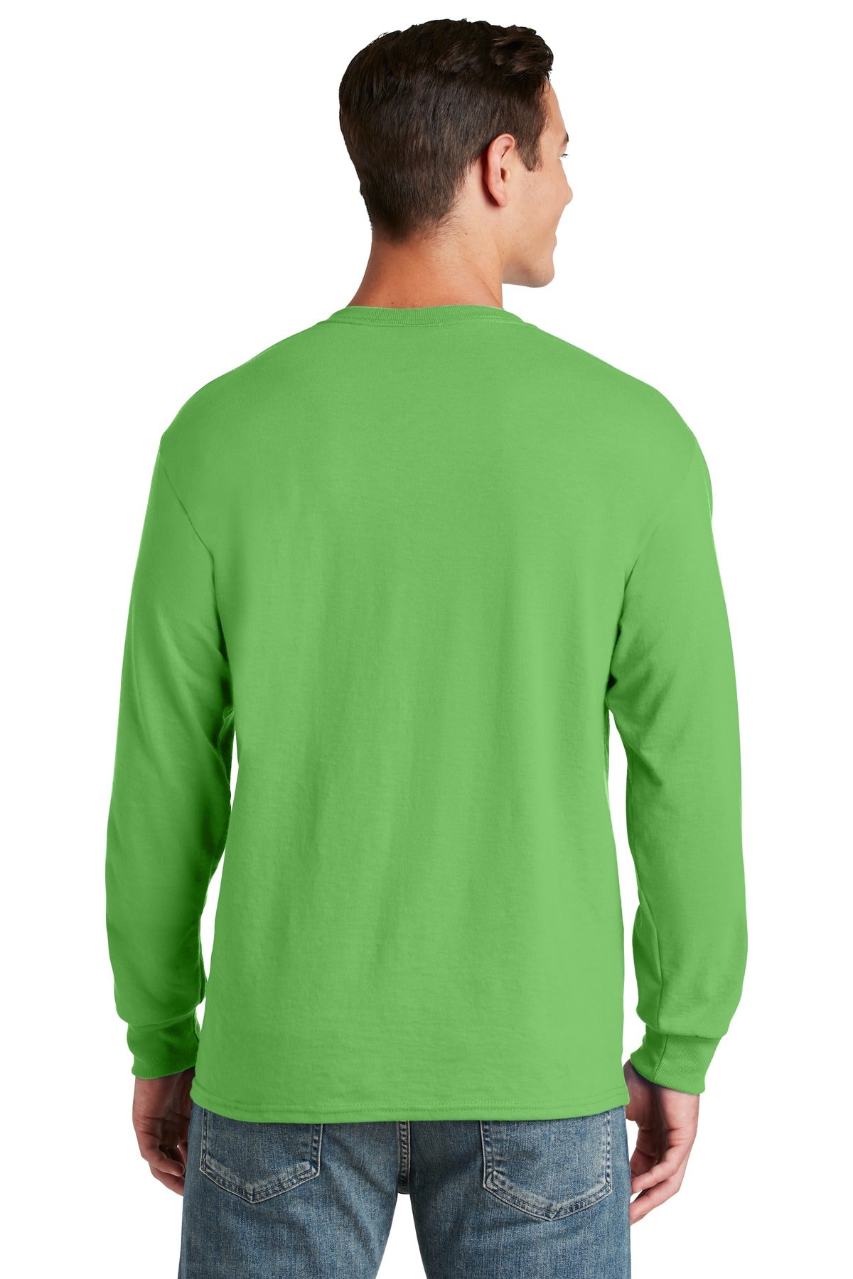 Jerzees Dri-Power 50/50 Cotton/Poly Long Sleeve T-Shirt.  29LS Kiwi