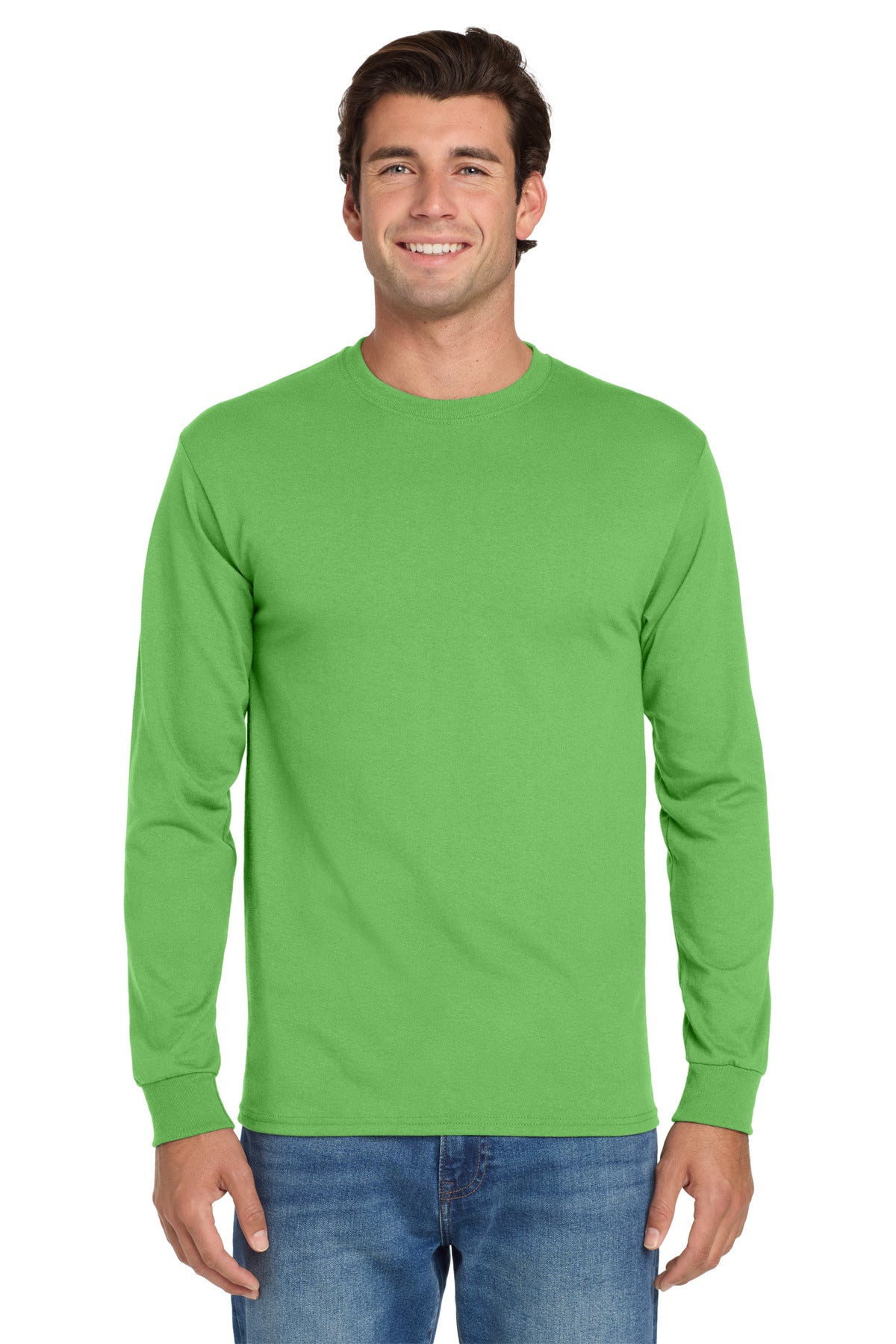 Jerzees Dri-Power 50/50 Cotton/Poly Long Sleeve T-Shirt.  29LS Kiwi