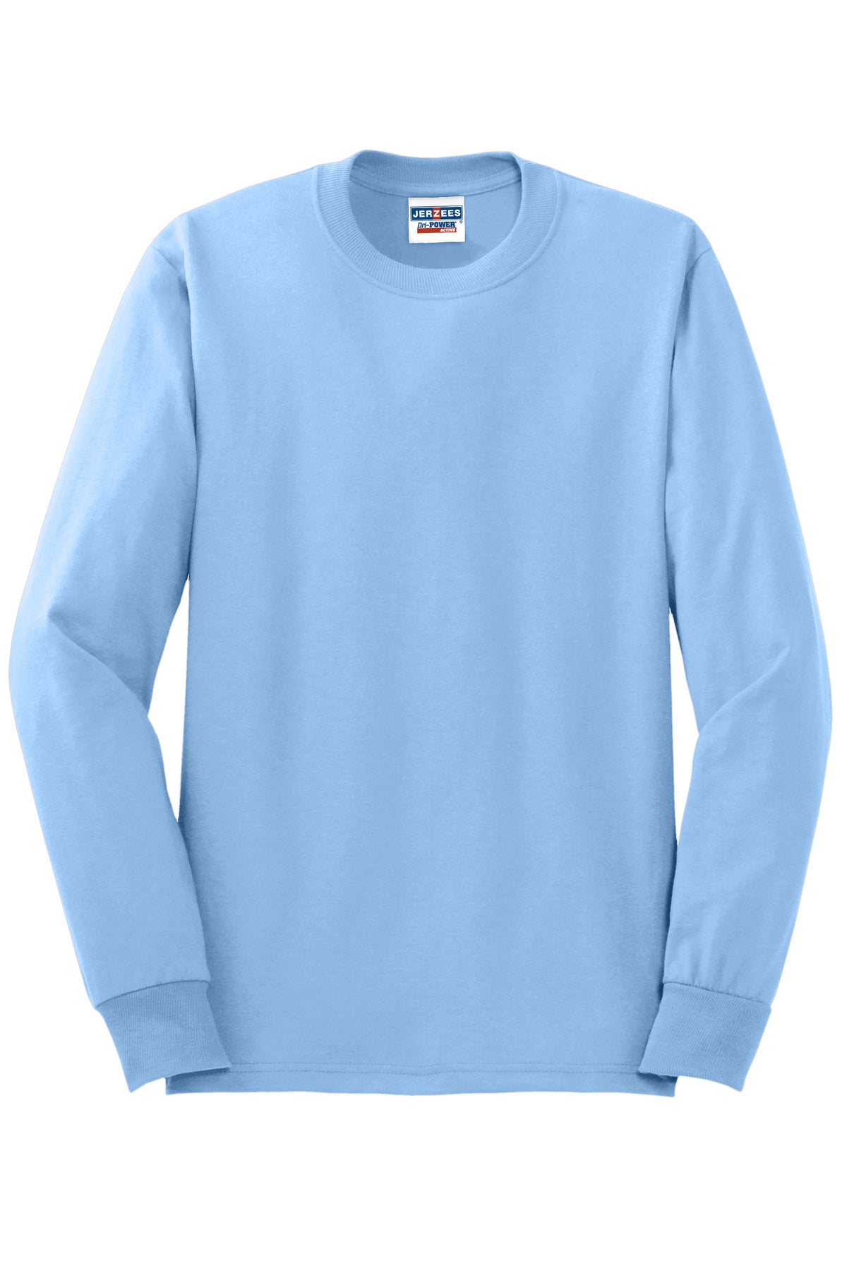 Jerzees Dri-Power 50/50 Cotton/Poly Long Sleeve T-Shirt.  29LS Light Blue