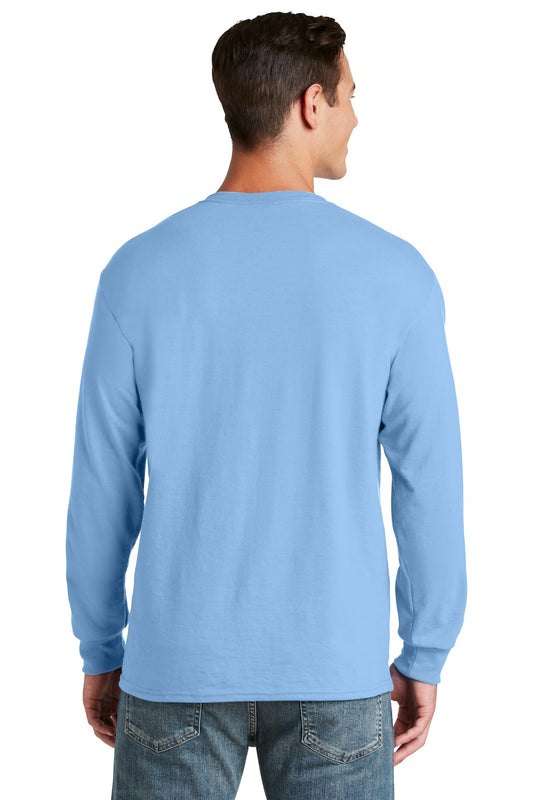 Jerzees Dri-Power 50/50 Cotton/Poly Long Sleeve T-Shirt.  29LS Light Blue