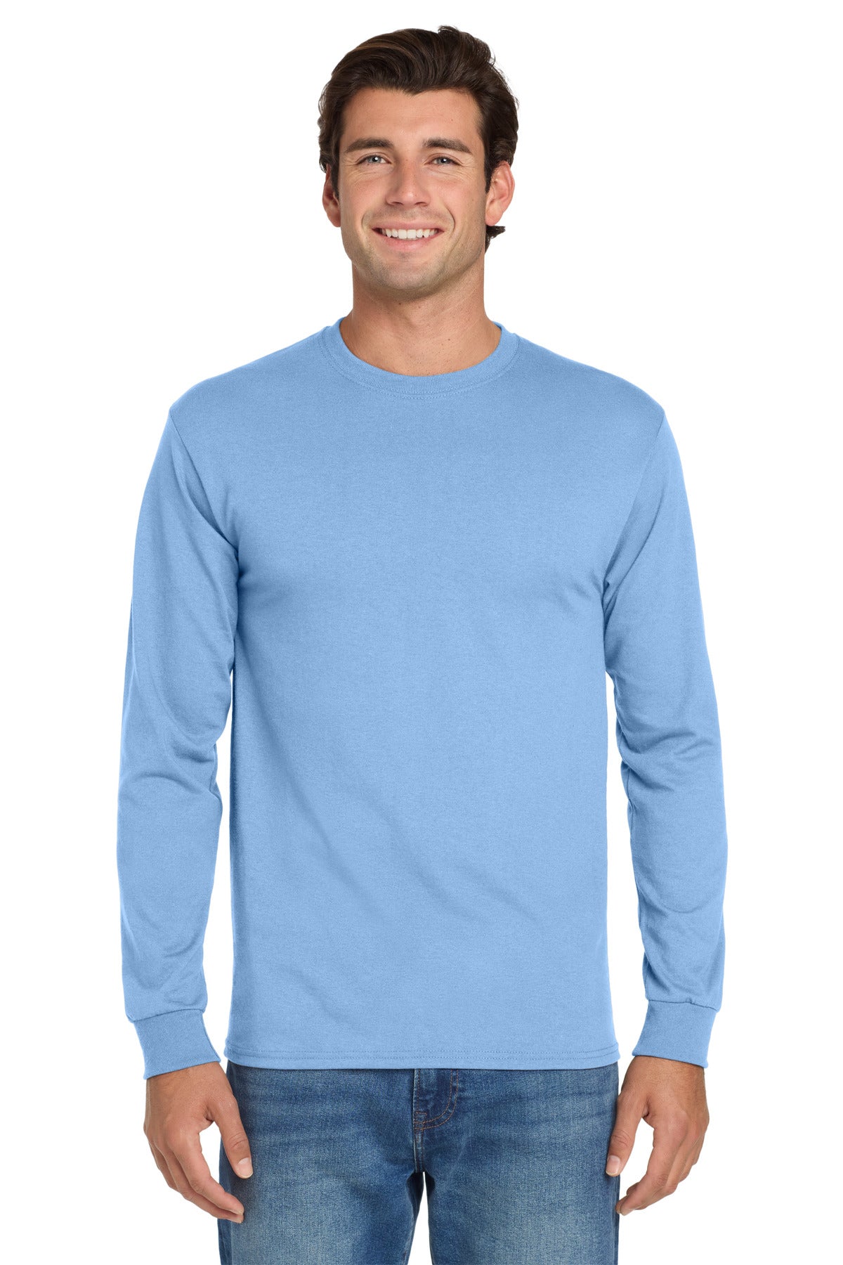 Jerzees Dri-Power 50/50 Cotton/Poly Long Sleeve T-Shirt.  29LS Light Blue