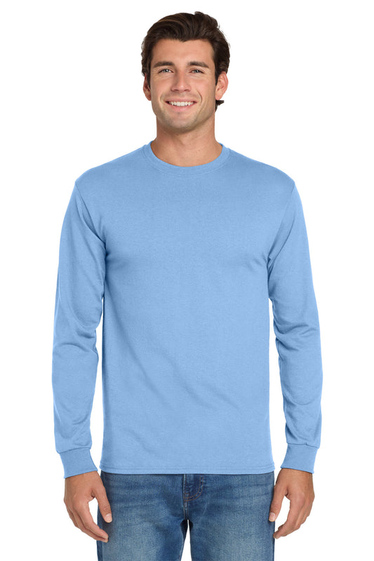 Jerzees Dri-Power 50/50 Cotton/Poly Long Sleeve T-Shirt.  29LS Light Blue
