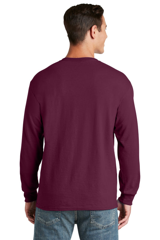 Jerzees Dri-Power 50/50 Cotton/Poly Long Sleeve T-Shirt.  29LS Maroon