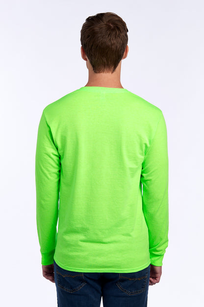 Jerzees Dri-Power 50/50 Cotton/Poly Long Sleeve T-Shirt.  29LS Neon Green
