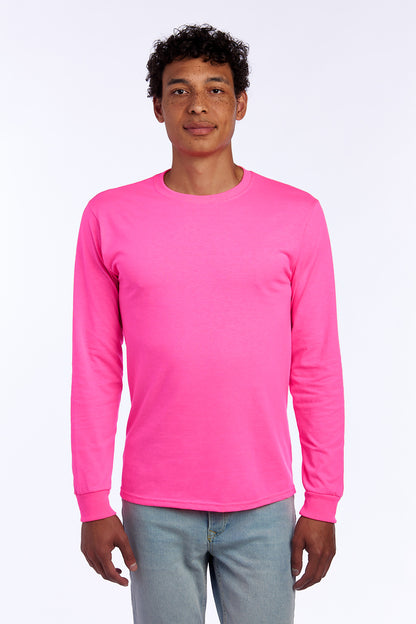 Jerzees Dri-Power 50/50 Cotton/Poly Long Sleeve T-Shirt.  29LS Neon Pink