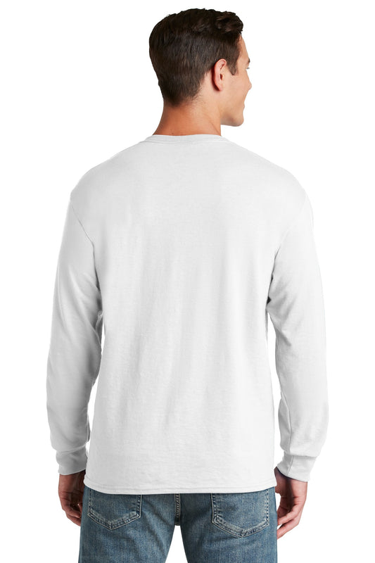 Jerzees Dri-Power 50/50 Cotton/Poly Long Sleeve T-Shirt.  29LS White