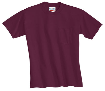 Jerzees  Dri-Power 50/50 Cotton/Poly Pocket T-Shirt.  29MP Maroon