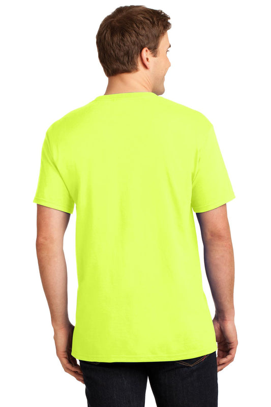 Jerzees  Dri-Power 50/50 Cotton/Poly Pocket T-Shirt.  29MP Safety Green
