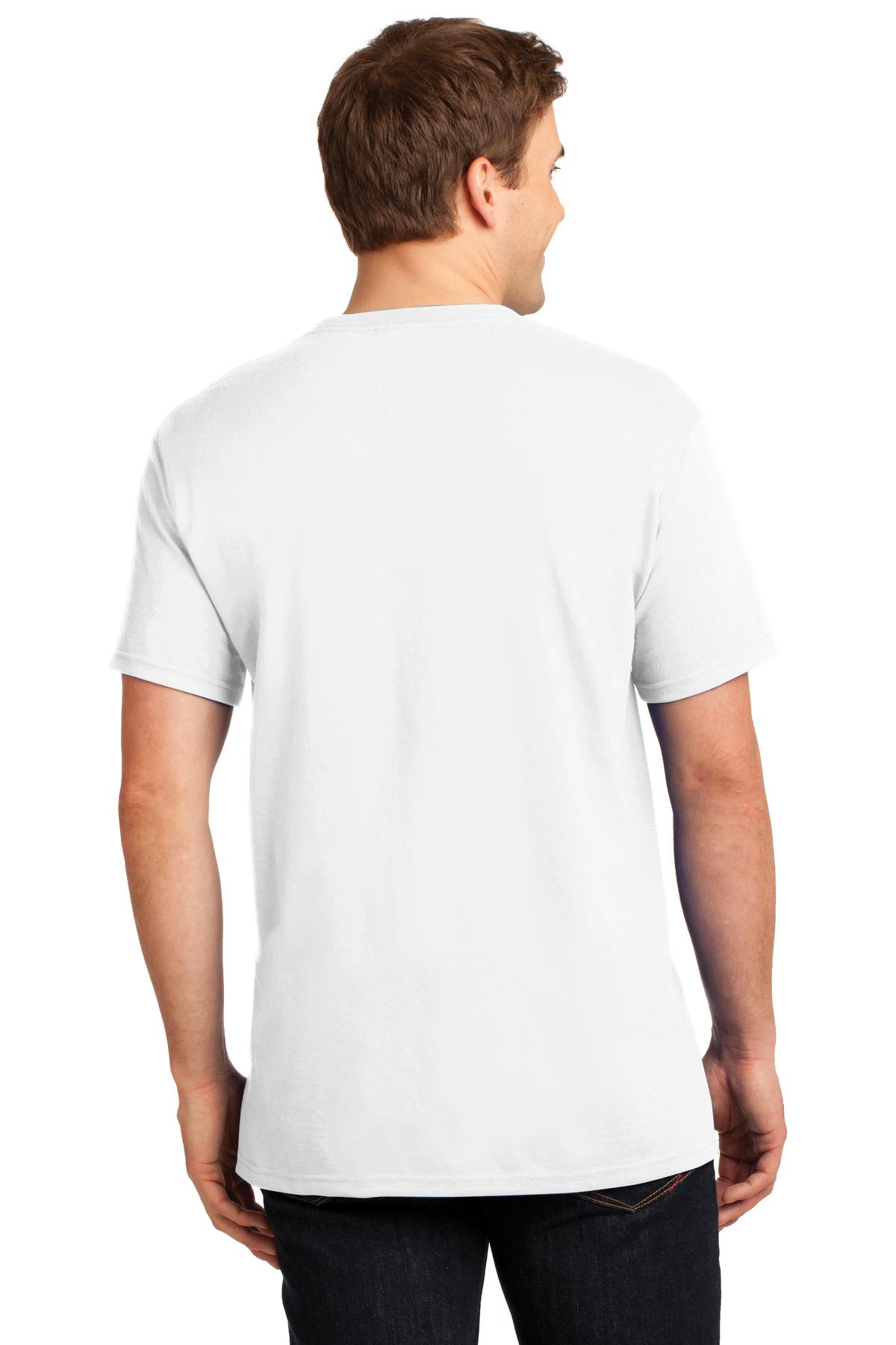 Jerzees  Dri-Power 50/50 Cotton/Poly Pocket T-Shirt.  29MP White