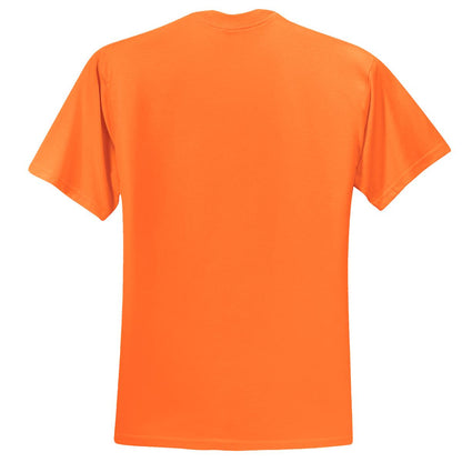 Jerzees  Dri-Power 50/50 Cotton/Poly T-Shirt.  29M Safety Orange