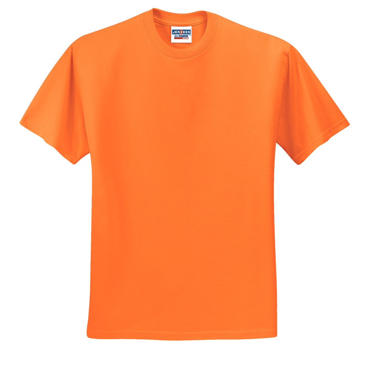 Jerzees  Dri-Power 50/50 Cotton/Poly T-Shirt.  29M Safety Orange