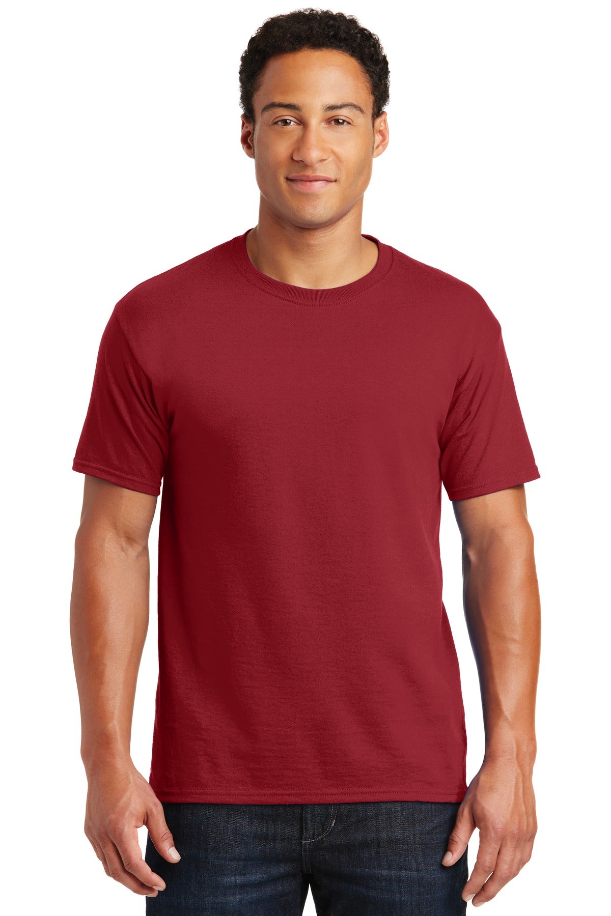 Jerzees  Dri-Power 50/50 Cotton/Poly T-Shirt.  29M Crimson