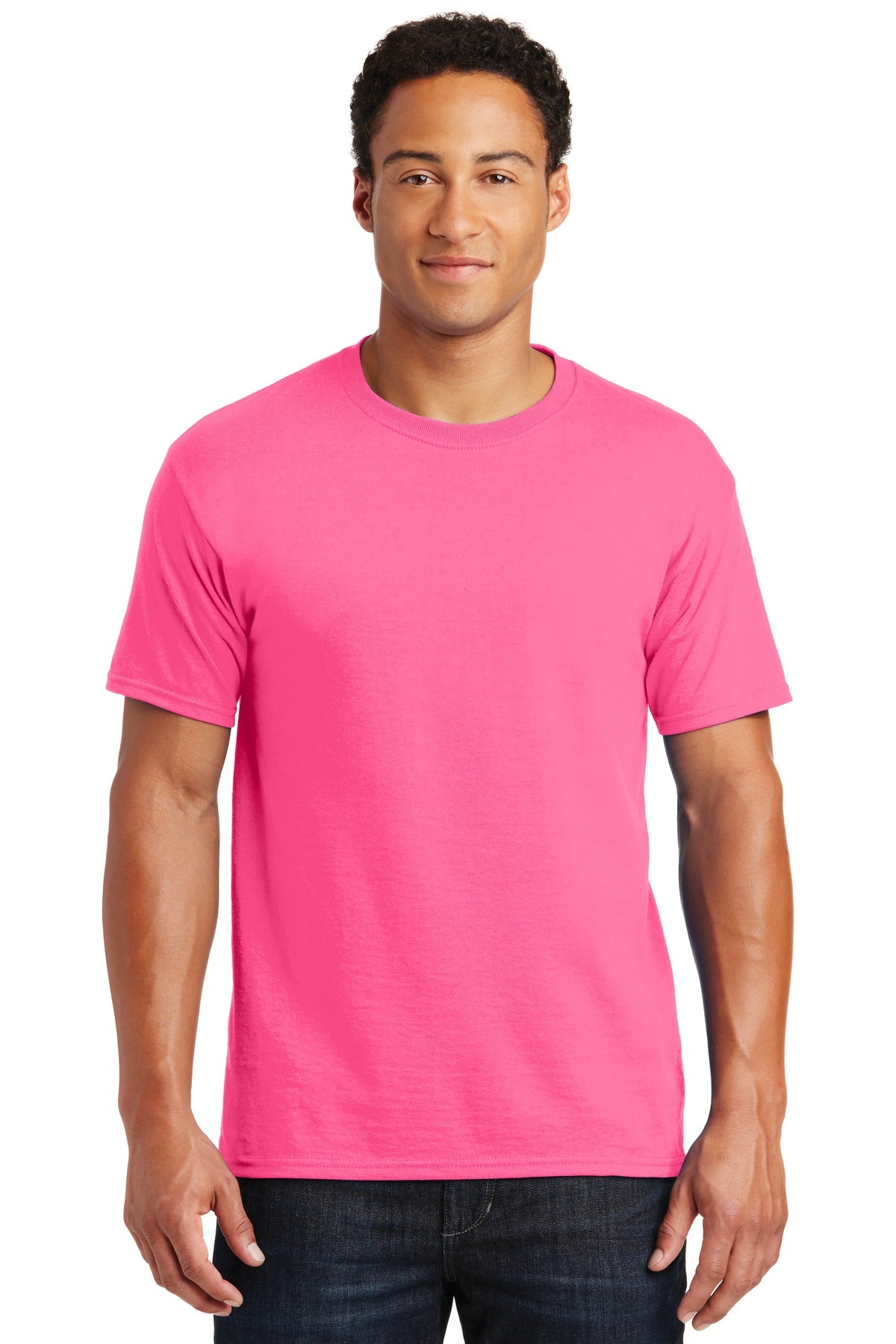 Jerzees  Dri-Power 50/50 Cotton/Poly T-Shirt.  29M Neon Pink