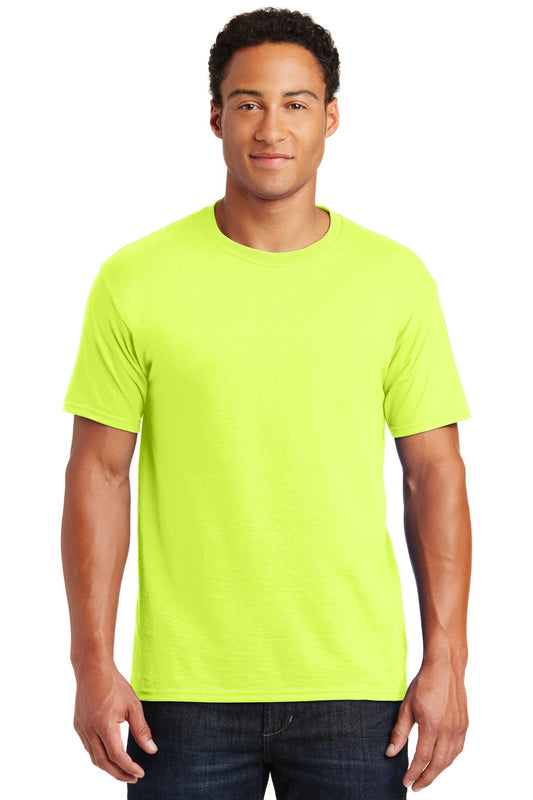 Jerzees  Dri-Power 50/50 Cotton/Poly T-Shirt.  29M Safety Green