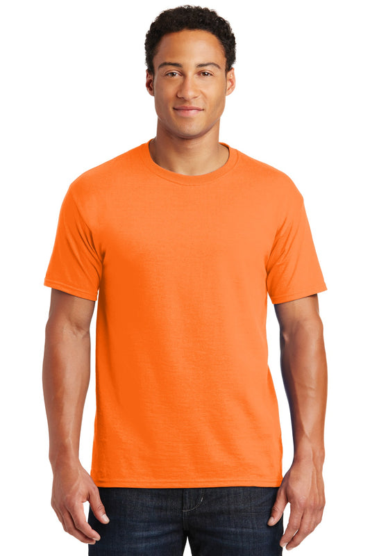 Jerzees  Dri-Power 50/50 Cotton/Poly T-Shirt.  29M Safety Orange