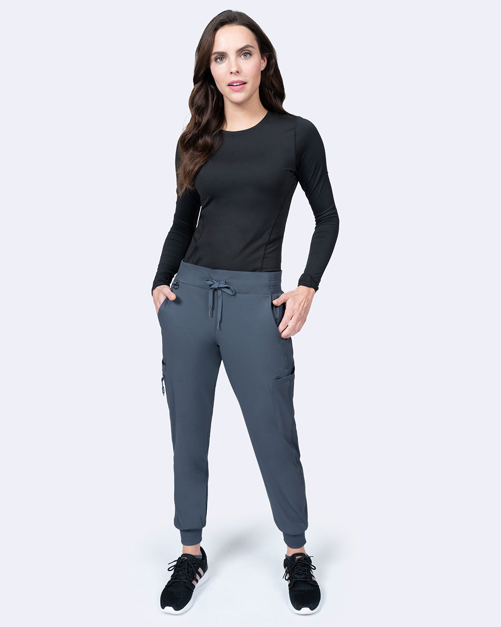 Zavate Jasmin Jogger Pant Petite Style 3013 in color Pewter Image 4