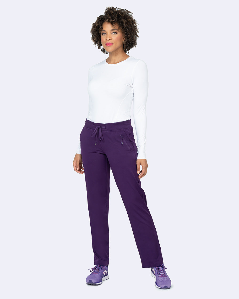 Zavate Ava Yoga Pant Style 3018 in color Eggplant Image 4