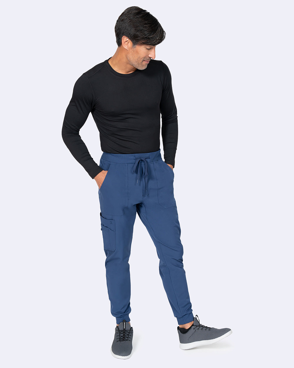 Zavate Mens Jogger Pant Short Style 3029 in color Navy Image 4