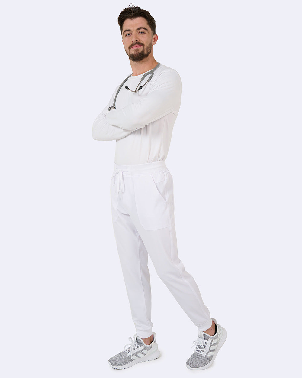 Zavate Mens Jogger Pant Style 3029 in color White Image 4