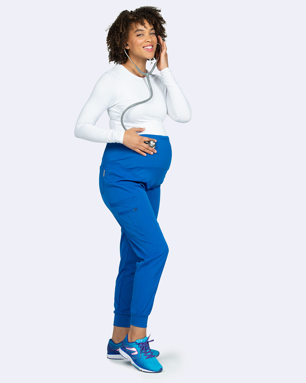 Zavate Ava & Me Maternity Jogger Pant Style 3048 in color Royal Image 4