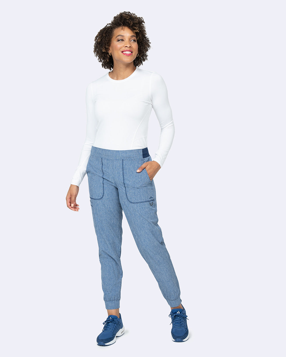 Zavate Rachel Jogger Pant Style 3052 in color Heather Navy Image 4