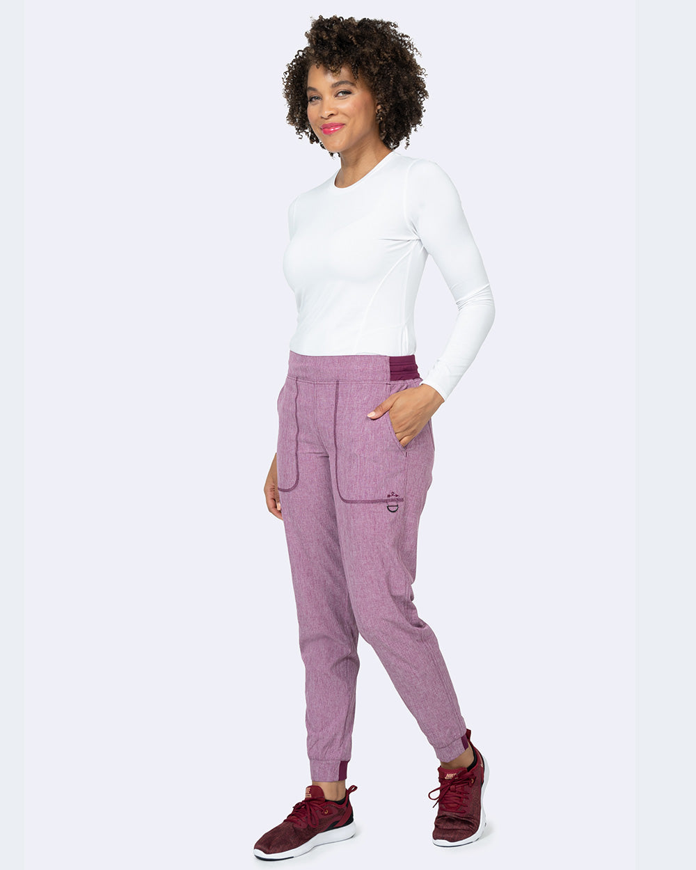 Zavate Rachel Jogger Pant Style 3052 in color Heather Wine Image 4