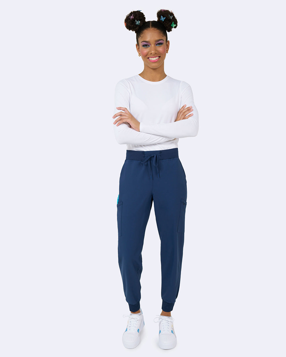 Zavate Refined Jogger Pant Style 3060 in color Navy Image 3