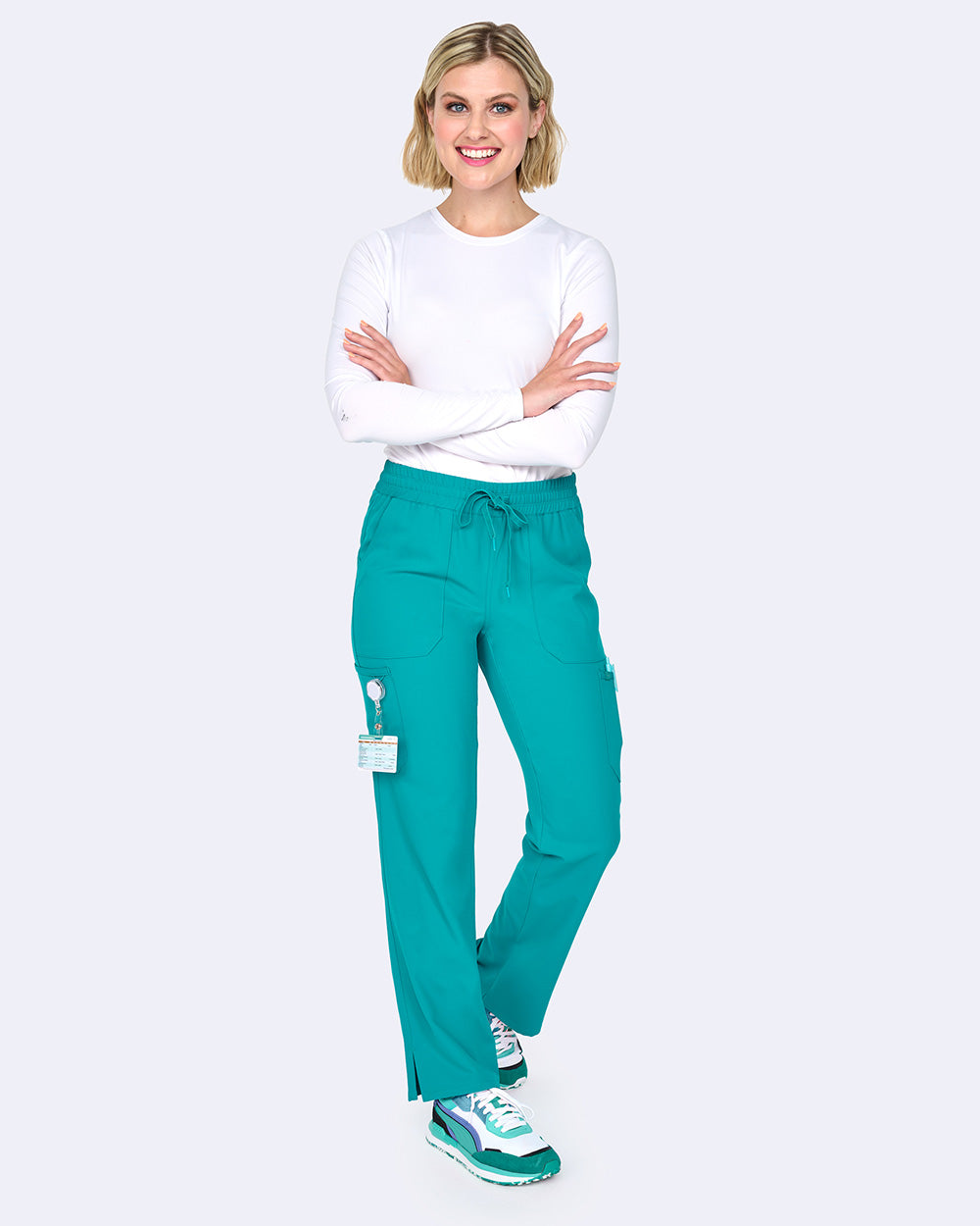 Zavate Energy Straight Leg Pant Style 3063 in color Teal Image 4