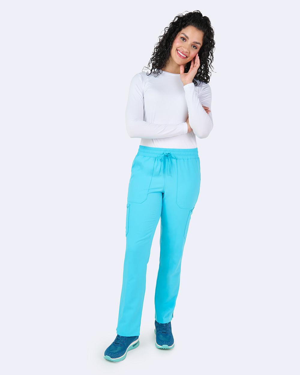 Zavate Energy Straight Leg Pant Style 3063 in color Turquoise Image 4